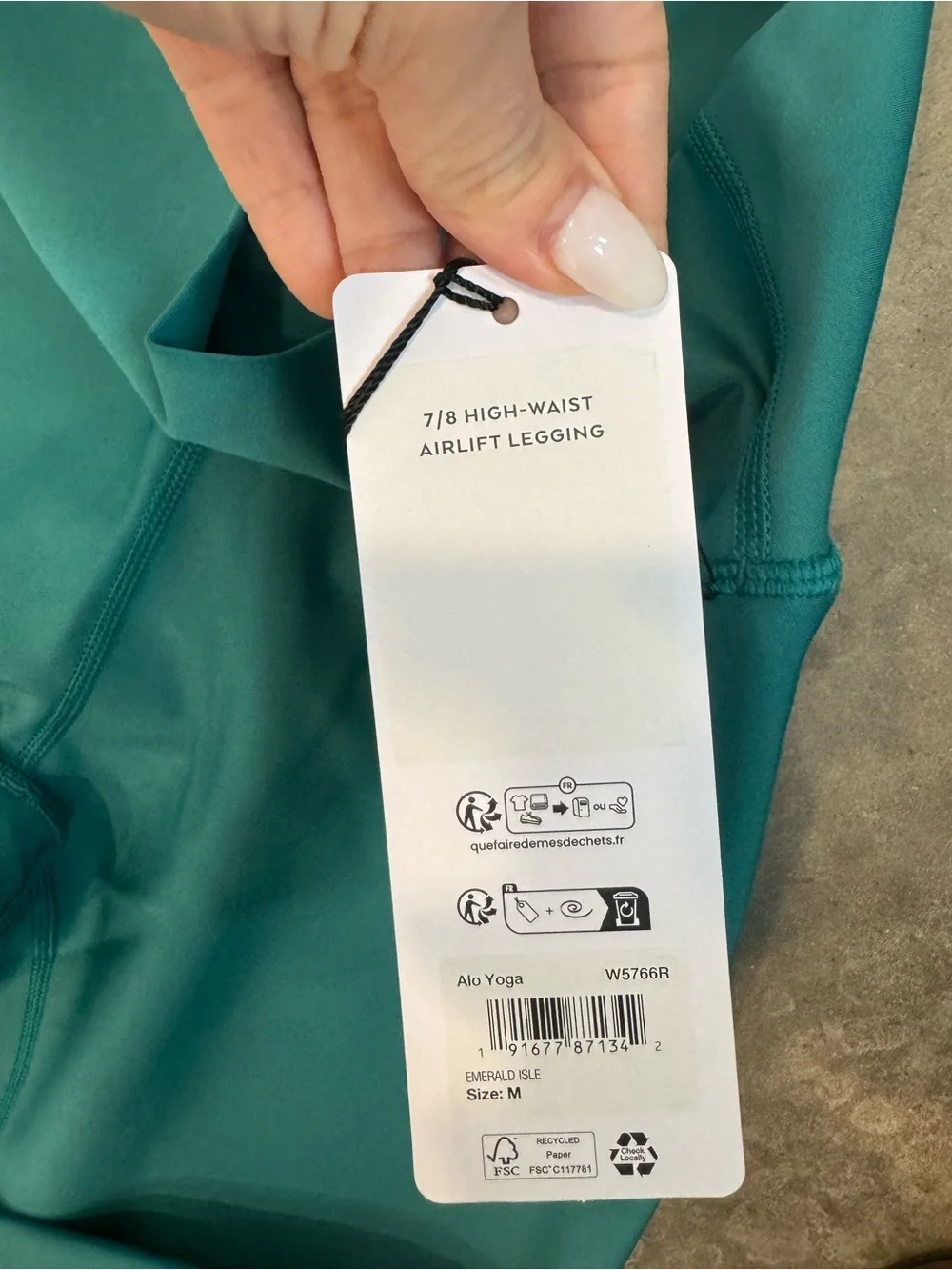 29. ALO 7/8 High-waist Airlift leggings in Emerald Isle